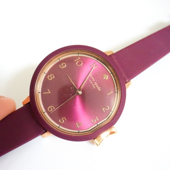 ?*Kate Spade* Park Row Watch- Fuschia/Purple - Silicone Band, 33mm. RARE COLOR! main image 4